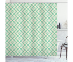 Checked Pattern Lines Shower Curtain
