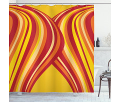 Wavy Stripes Abstract Shower Curtain