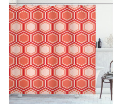 Hexagonal Comb Tile Shower Curtain