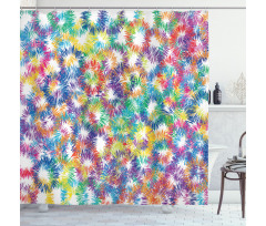 Abstract Fireworks Shower Curtain