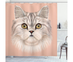 Love Cat Words Portrait Shower Curtain