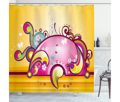 Spiral Vibrant Shapes Line Shower Curtain
