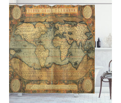 Vintage Atlas Old Chart Shower Curtain