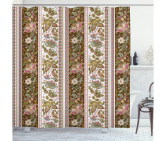 Persian Floral Pattern Shower Curtain