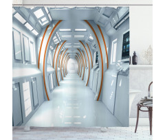 Spaceship Hallway Shower Curtain