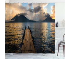Wooden Pier on Lake Shower Curtain