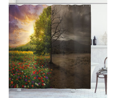 Life and Death Theme Shower Curtain