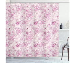 Retro Flowers Soft Tones Shower Curtain
