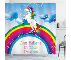 Unicorn Rainbow Fantasy Shower Curtain