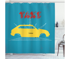 Old Cab Grunge Typography Shower Curtain