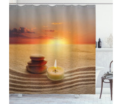 Meditation Yoga Candle Shower Curtain