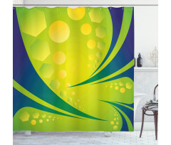 Geometric Green Blue Art Shower Curtain