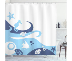 Deep Sealife Creatures Shower Curtain