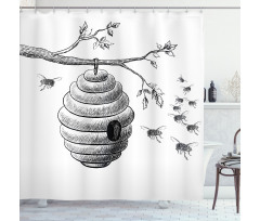 Hand Drawn Honeycomb Shower Curtain