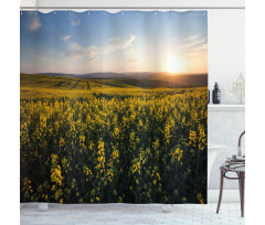 Sunset Flower Field Shower Curtain