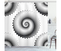 Spiral Dots Pattern Shower Curtain
