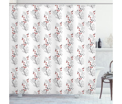 Curvy Dotted Branches Shower Curtain