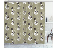 Flowers Dotted Shower Curtain