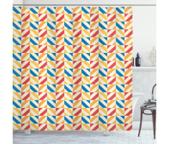 Diagonally Striped Squares Shower Curtain