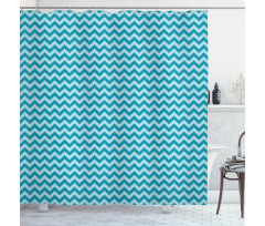 Sea Colored Zigzags Shower Curtain