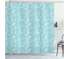 Blooming Twigs Leaves Shower Curtain