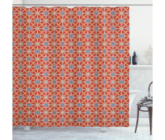 Curvy Lines Circles Tile Shower Curtain