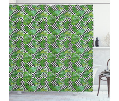 Macro Palm Tree Leaves Shower Curtain