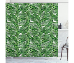 Tropic Plants Pattern Shower Curtain