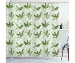 Palm Leaves Geometric Shower Curtain