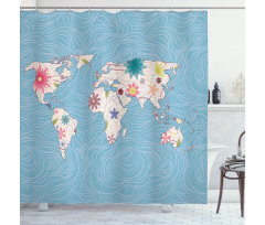 World Continents Shower Curtain