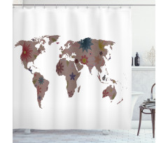 Vintage Atlas Boho Shower Curtain