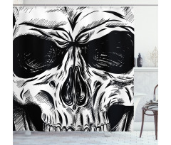 Gothic Sketch Evil Face Shower Curtain