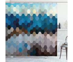 Geometric Puzzle Blurry Shower Curtain