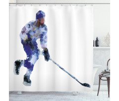 Hockey Player Triangles Shower Curtain