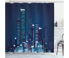 Night View of Metropolis Shower Curtain
