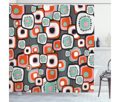Funk Lava Flowers Forms Shower Curtain