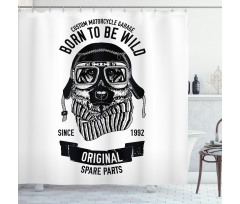 Words Motorcycle Rider Shower Curtain