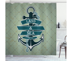 Diamond Pattern Nautical Shower Curtain