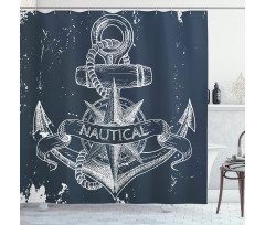 Knot Anchor Compass Shower Curtain