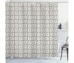 Vintage Maze Lines Shower Curtain