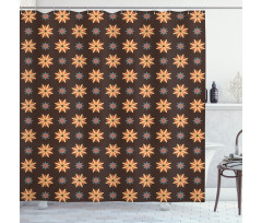 Summer Time Orange Flower Shower Curtain