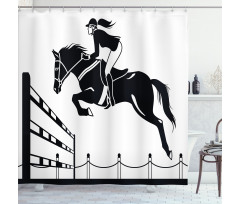 Jockey Girl Jumping Shower Curtain