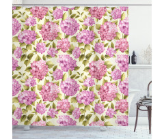 Flower with Leaves Shower Curtain