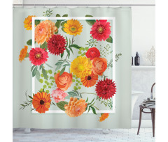 Floral Flower Leaf Shower Curtain