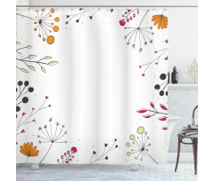 Geometric Flowers Floral Shower Curtain