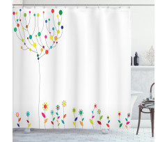 Tree Branch Spring Buds Shower Curtain