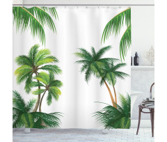 Coconut Palm Tree Plants Shower Curtain