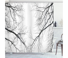 Leafless Scary Branches Shower Curtain