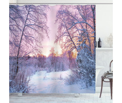 Braches Snowy Sunset Shower Curtain