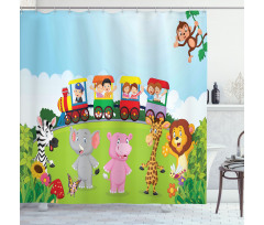 Happy Children Safari Shower Curtain